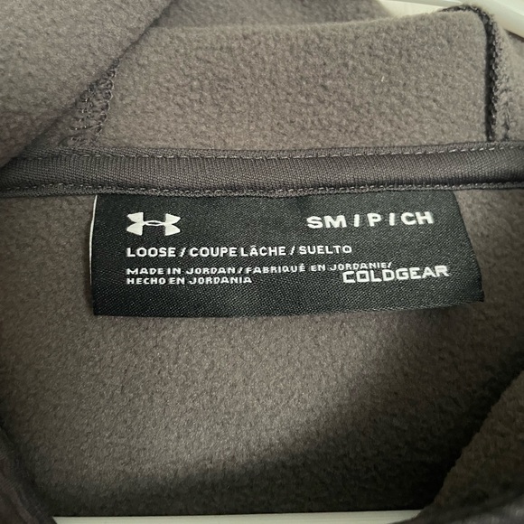 NWT Grey Heather Under Armour Coldgear Sweatshirt Hoodie Womens Size Small - Picture 3 of 8